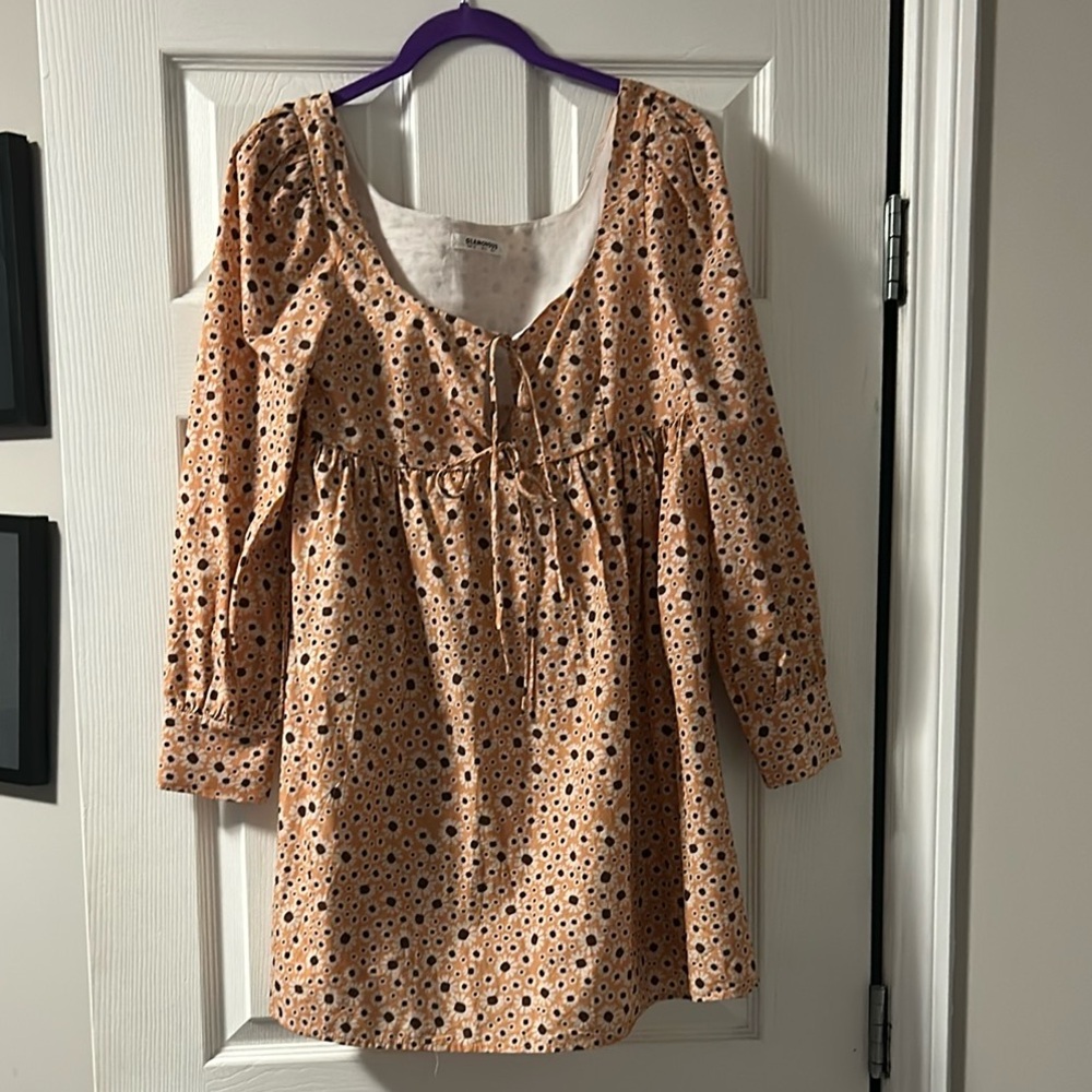 Glamorous Tan Floral Baby doll dress